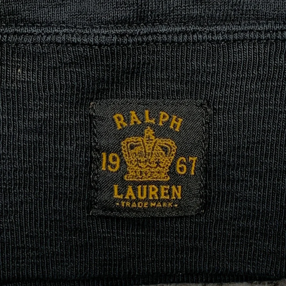Vtg Polo Ralph Lauren Military Sweatshirt Men XL Black UK Flag Elbow Patch 90s